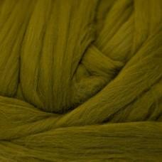 Wool: Merino Top 21.5 micron for wet felting dyed Olive