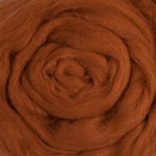 Wool: Merino Top 21.5 micron for wet felting dyed Nutmeg