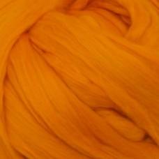 Wool: Merino Top 21.5 micron for wet felting dyed Tangerine