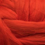 Wool: Merino Top 21.5 micron for wet felting dyed Tomato