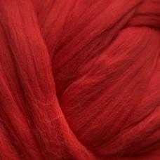 Wool: Merino Top 21.5 micron for wet felting dyed Red